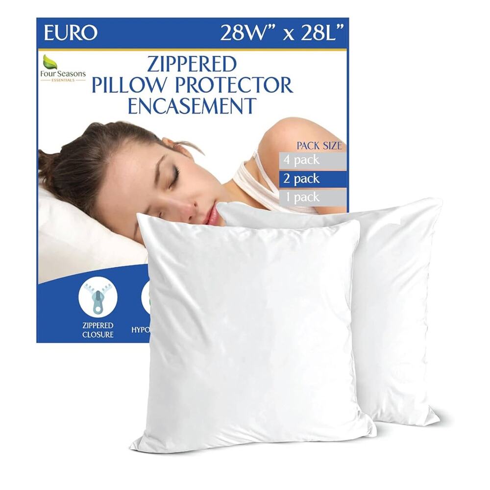 Pillow Protectors (Set of 2) - European Square‎ 28x28 Waterproof Hypoallergenic